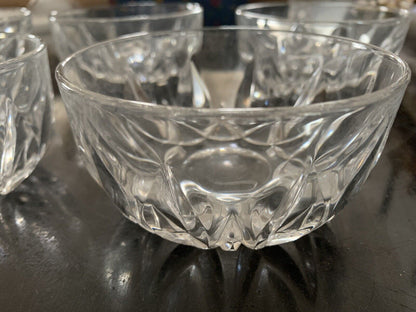 Set of 5 glass ice cream bowls