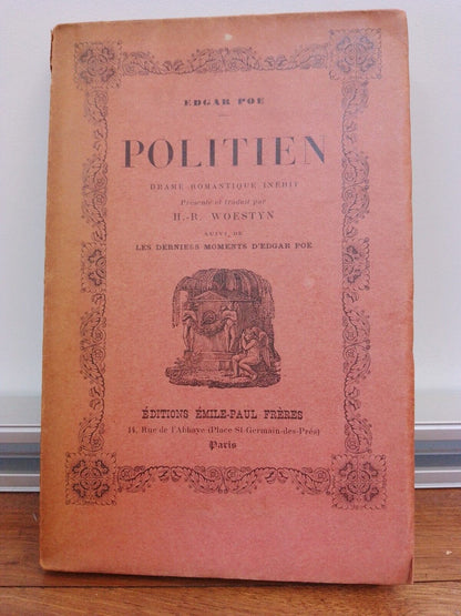 POLITIEN - Edgar Poe - Ed. Emile-Paul Frères 1926