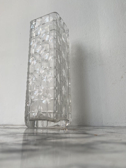 Semi-frosted crystal vase