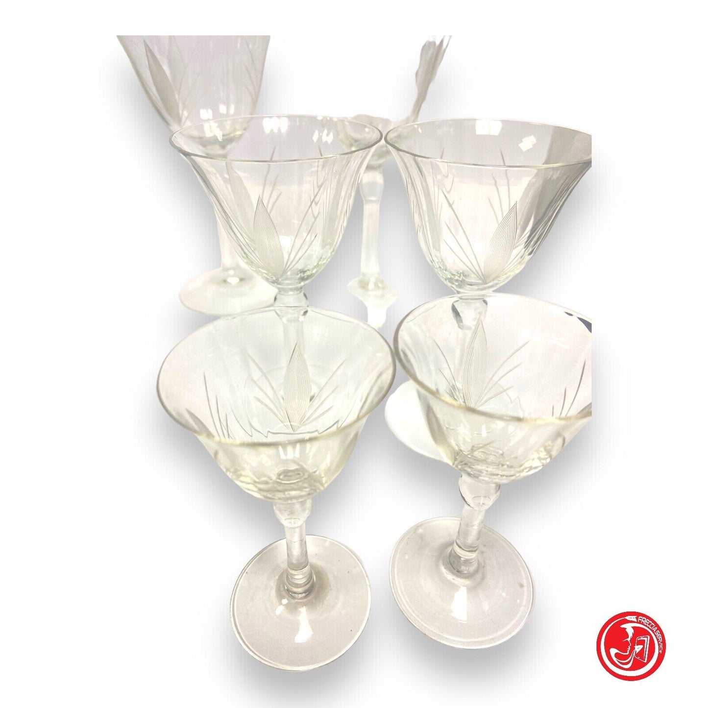 Service pour deux - Verres en cristal des années 1950