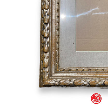 Wooden frame with golden paint and protective glass 30 x 36 cm