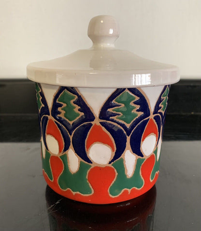 Decorated ceramic object holder