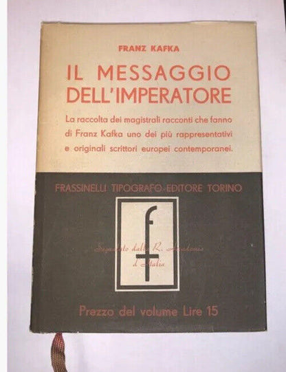 Il Messaggio Dell’imperatore Di Kafka 1 Edizione 1935 Raro