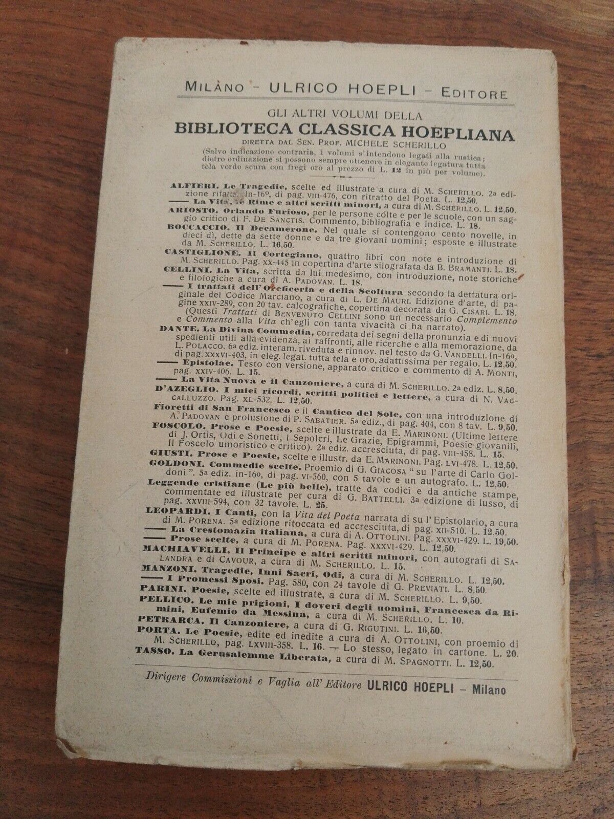 LA DIVINA COMMEDIA, Dante ALIGHIERI,  HOEPLI 1929 raro