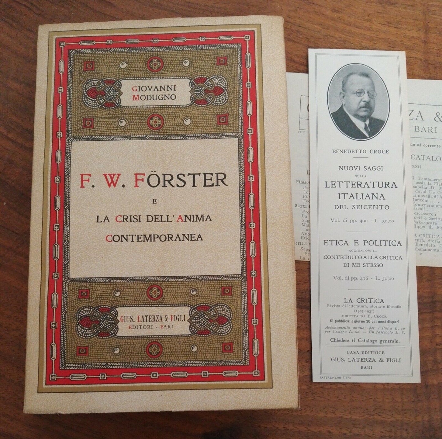 FORSTER ET LA CRISE DE L'ÂME CONTEMPORAINE - G. MODUGNO - LATERZA +bookmark