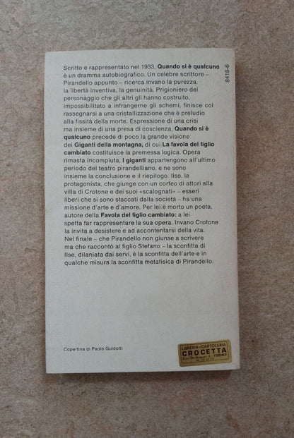 PIRANDELLO 1979 MONDADORI Quand tu es quelqu'un L'histoire du fils changé...