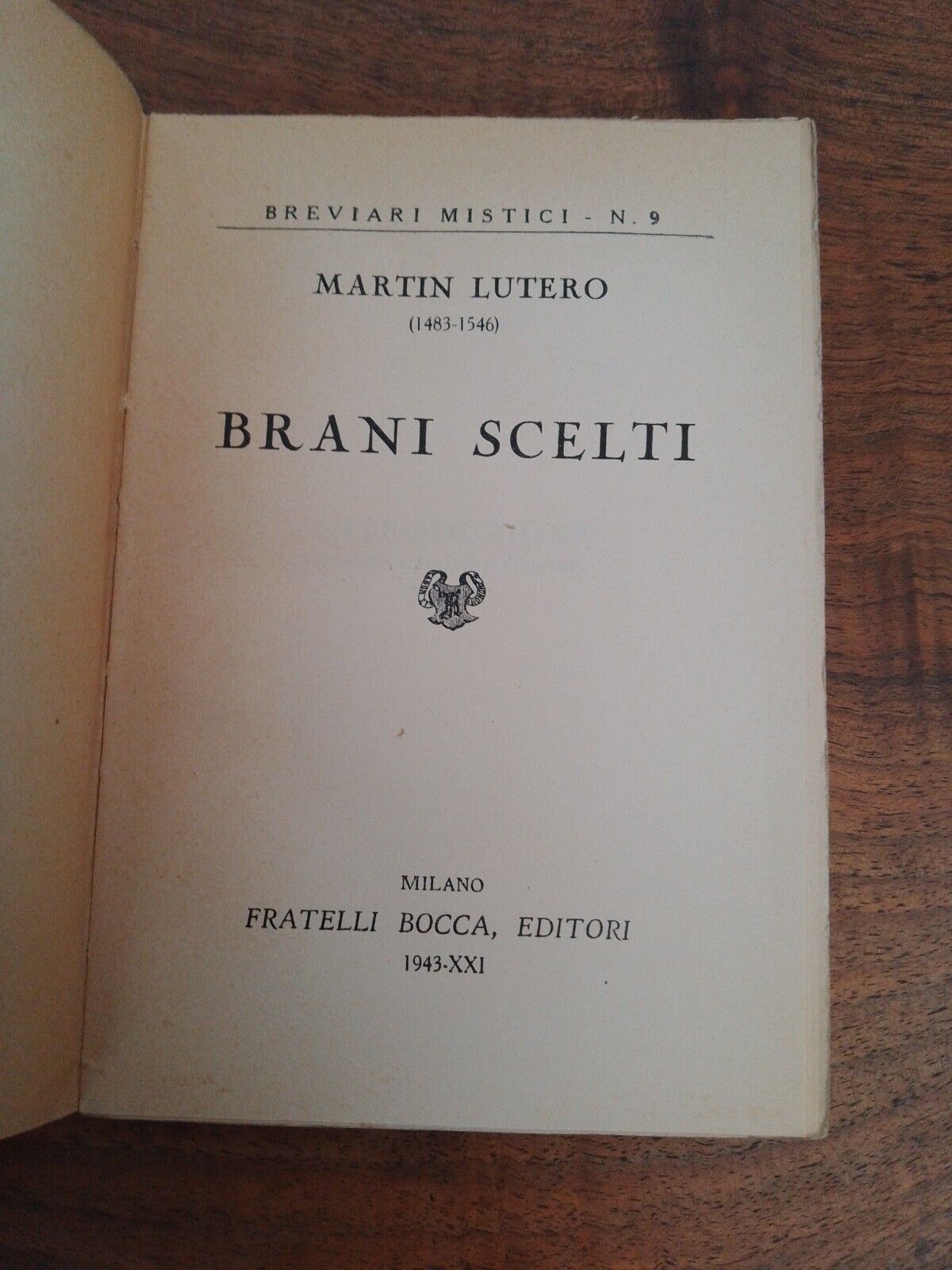 Brani scelti, Martin Lutero, F.lli Bocca, 1943