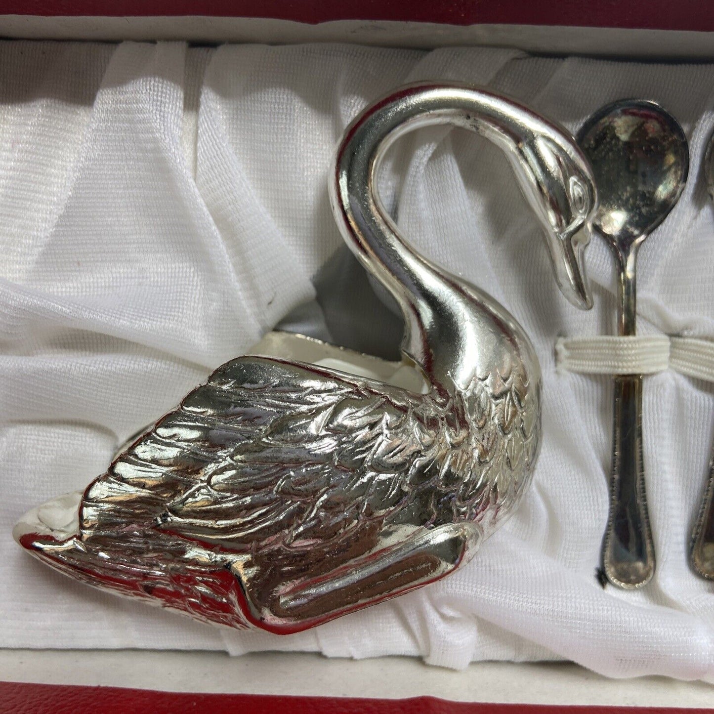 Silver Plated Bugatti Swans + Spoons