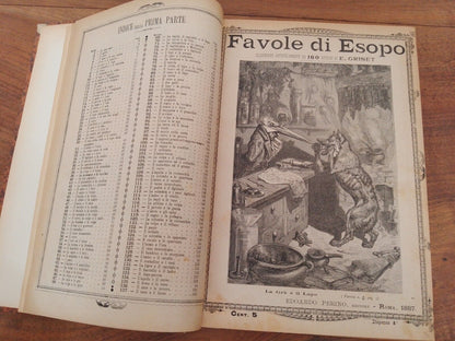 Favole di Esopo, O. Roux, Illustrato da E. Griset, Perino Ed., 1887 RARO