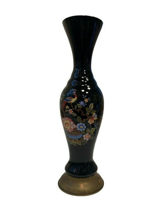 Black ceramic vase