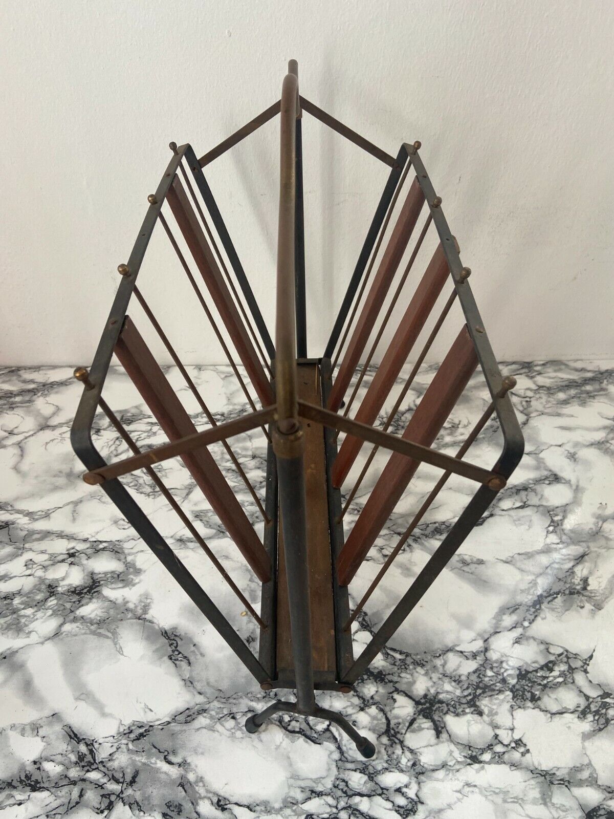 Wood and iron magazine rack