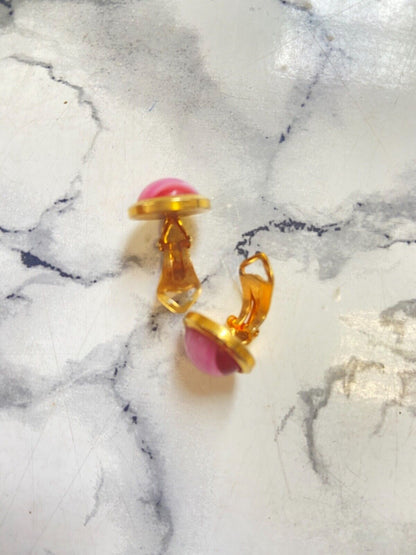 Vintage earrings - pink stone