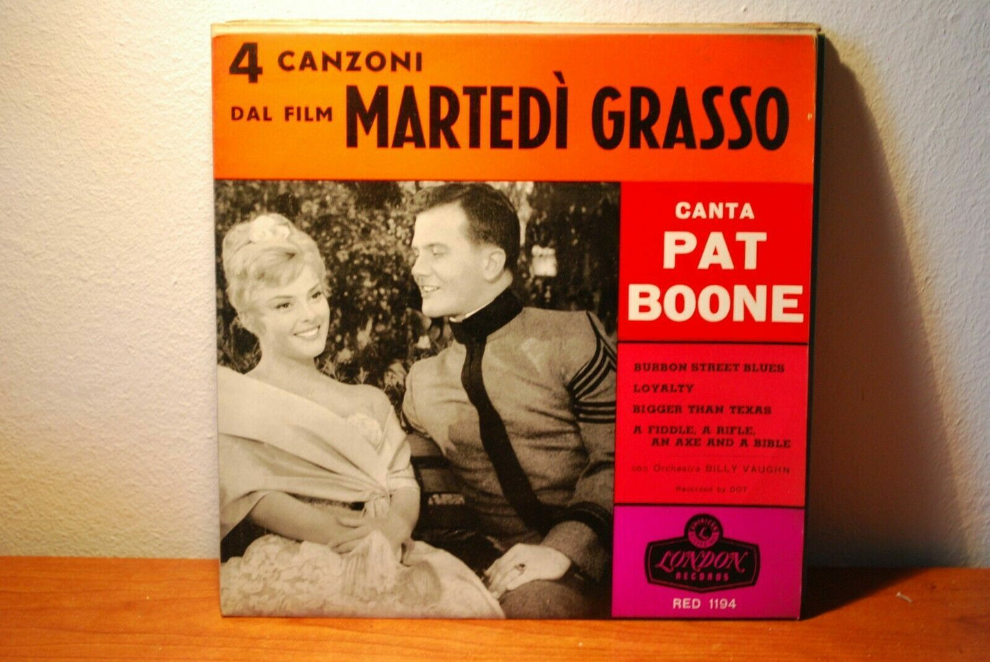 Pat Boone ‎– Pat Boone Canta 4 Canzoni Dal Film "Martedì Grasso"