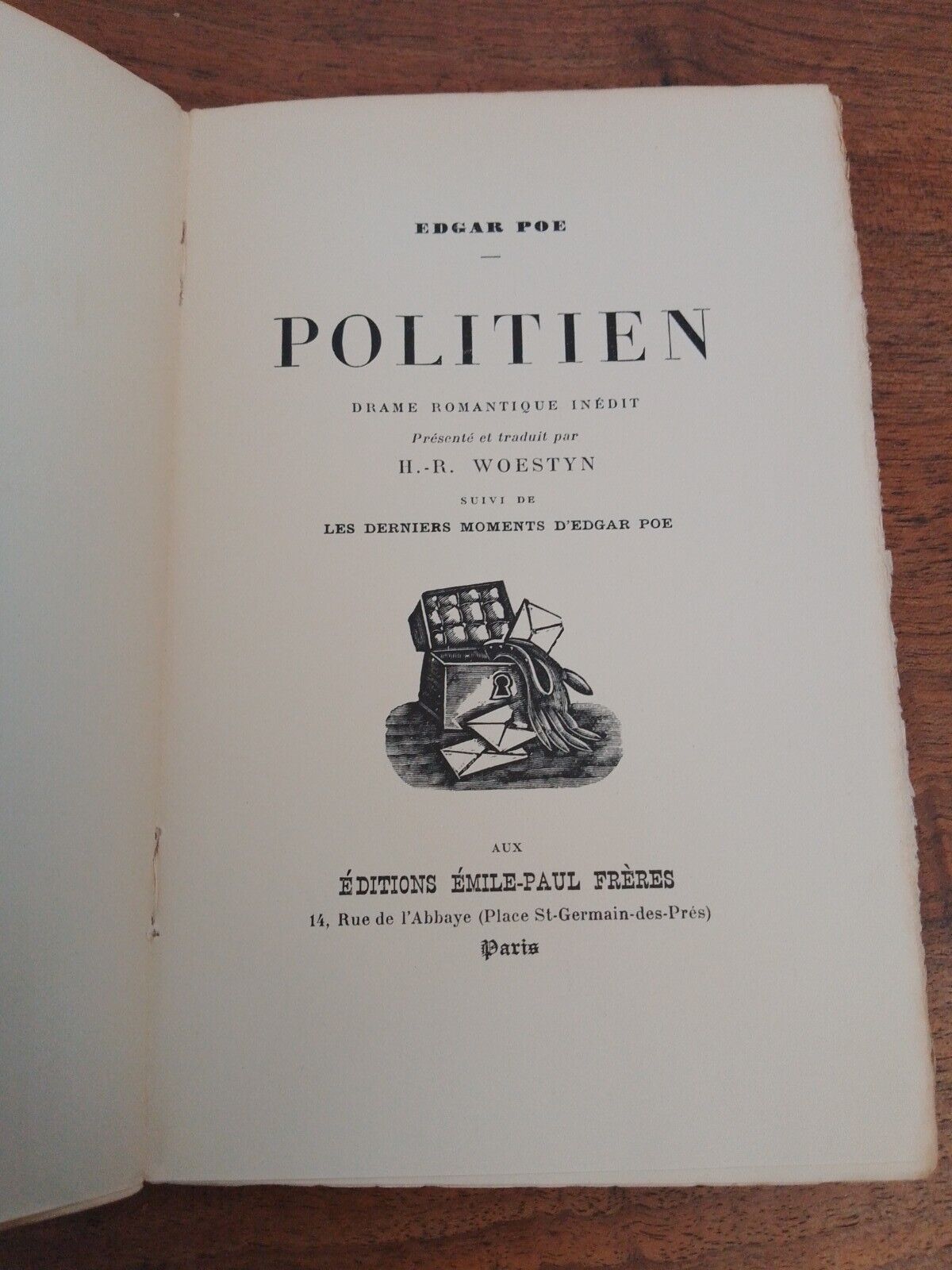 POLITIEN - Edgar Poe - Ed. Emile-Paul Frères 1926