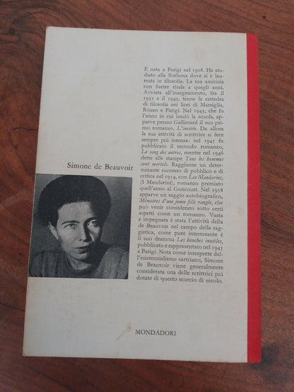 I Mandarini, Simone De Beauvoir, Mondadori, I Ediz. 1961 + fotografia articolo