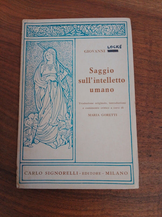 Essay on human intellect, G. Locke, Signorelli ed., 1957