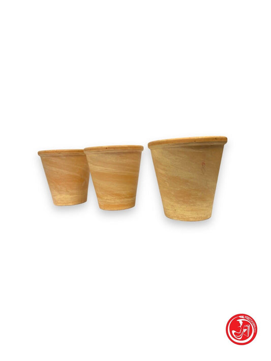 Three ceramic pots for small plants