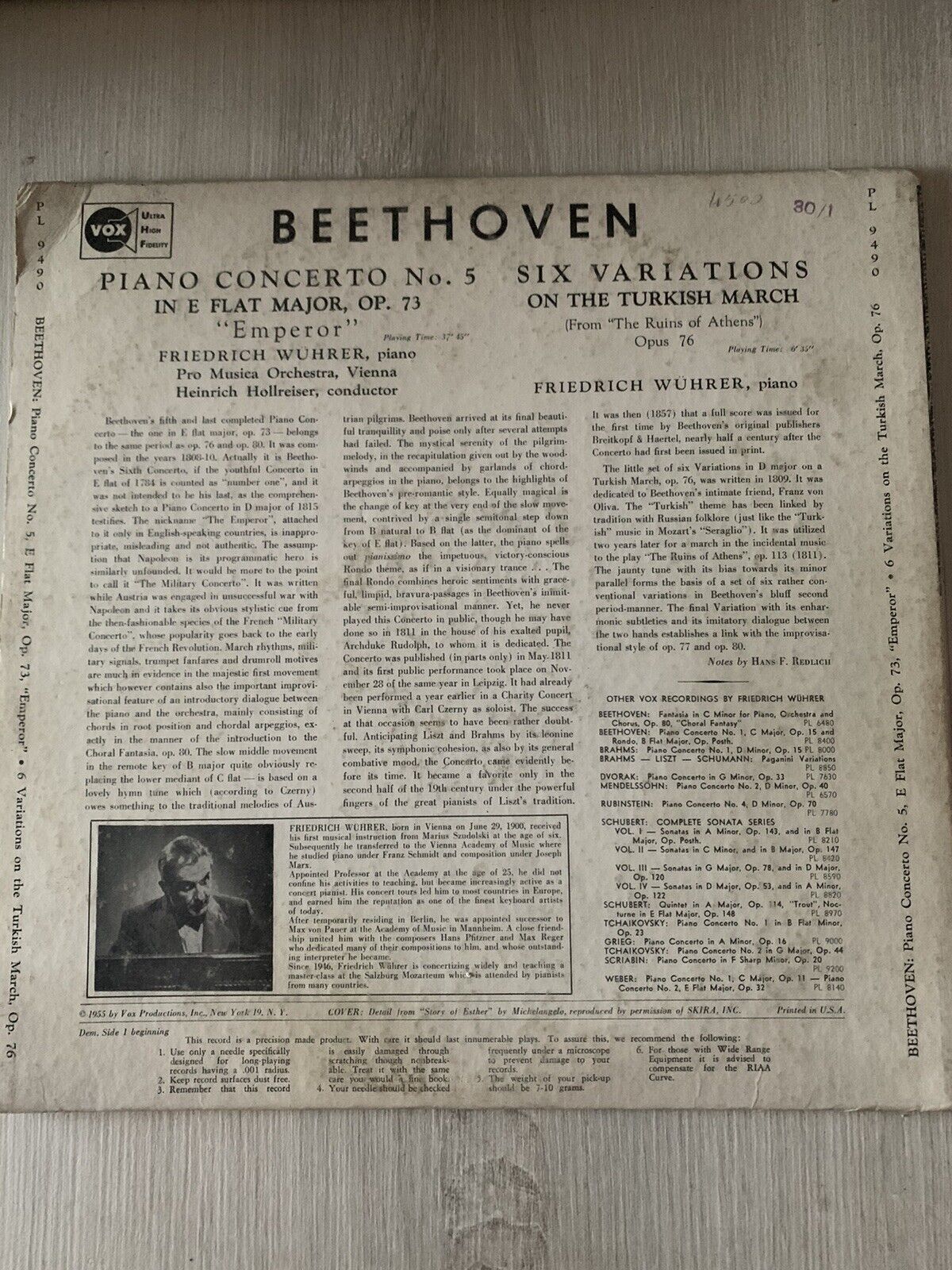 Orchestre Pro musica Vienne - Beethoven Empereur