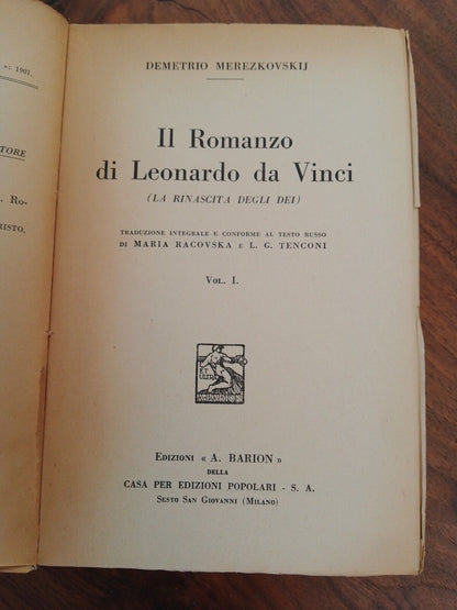 Le roman de Léonard de Vinci, D.Merezkowsky, Ed. Barion 1933