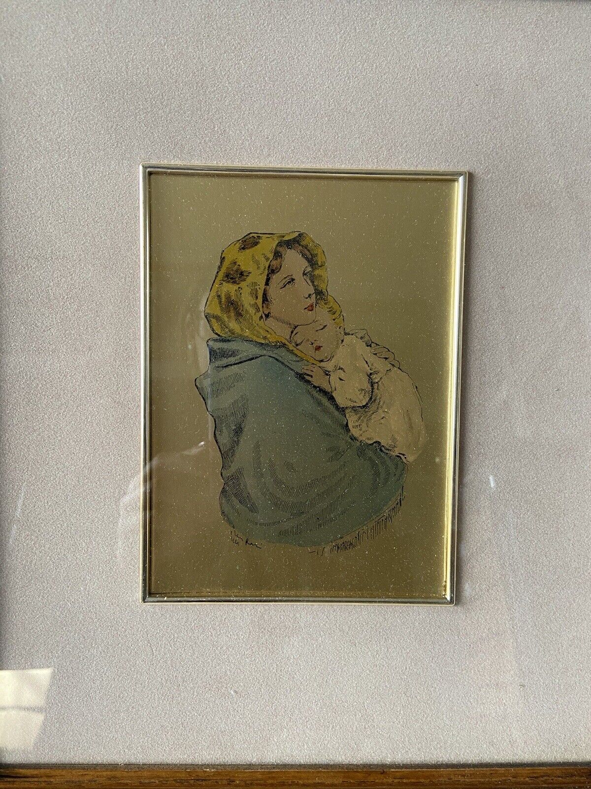 Quadro Madonna Con Bambino • Oro Foglia Zecchino Dipinto A Mano