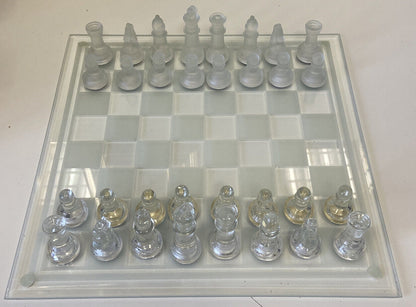 Chessboard in polished and satin glass 30.5x30.5cm