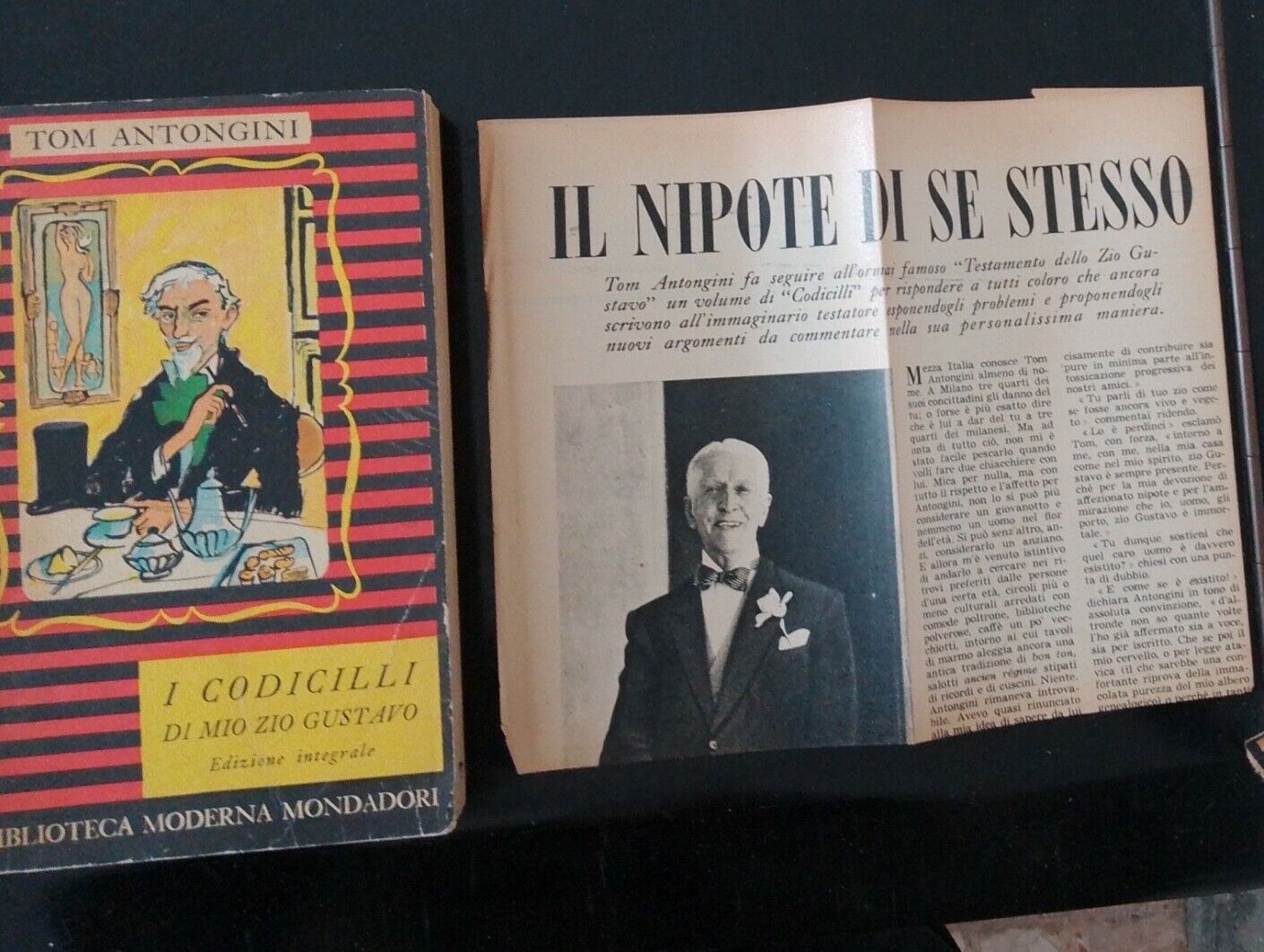 LES CODICILES DE MON ONCLE GUSTAVO. ANTONGINI, T.Antongini, MONDADORI 1954