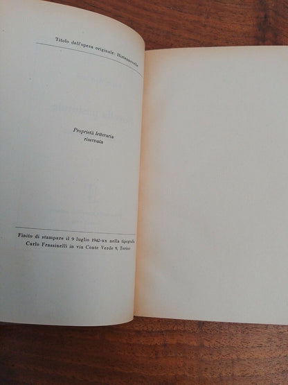 Novella pastorale, Ernst Wiechert - Frassinelli, 1942, II edizione