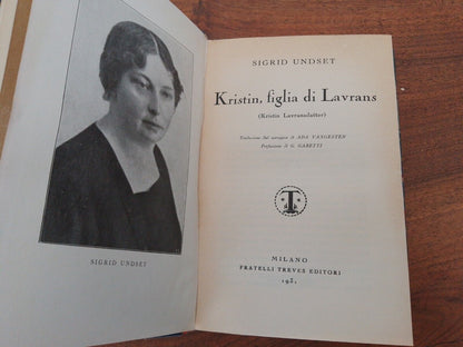 Kristin, fille de Lavrans - S. Undset - F. lli Treves