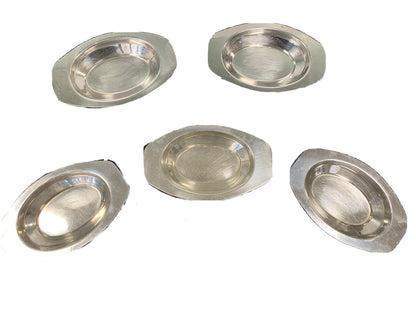 Set of 5 small steel trays