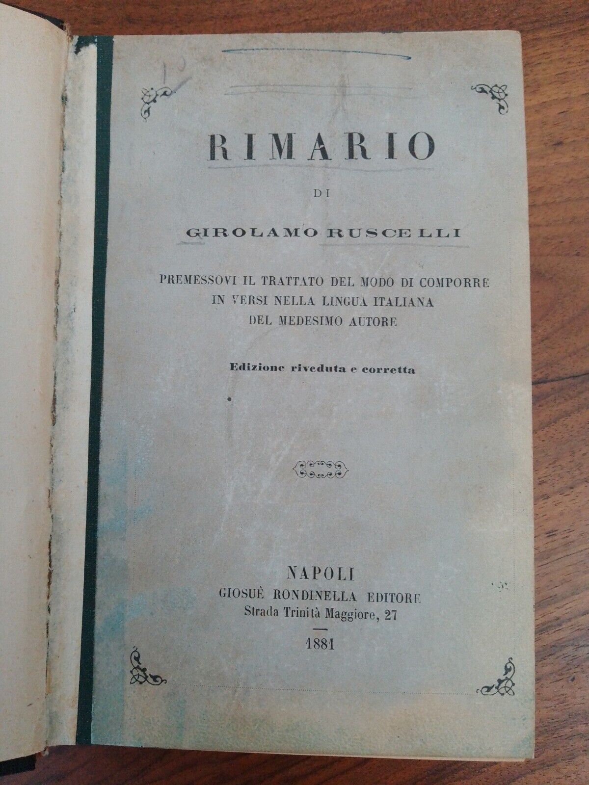 Rimario, par G. Ruscelli, Rondinella Ed. 1881