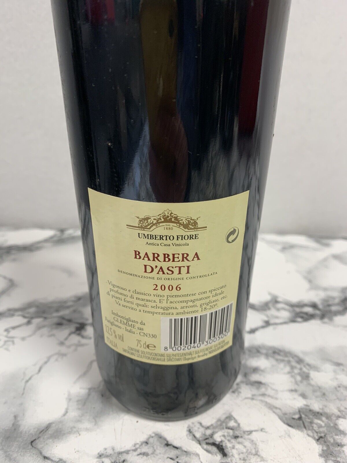 bottiglia Vino Barbera D’Asti 2006 - Umberto Fiore