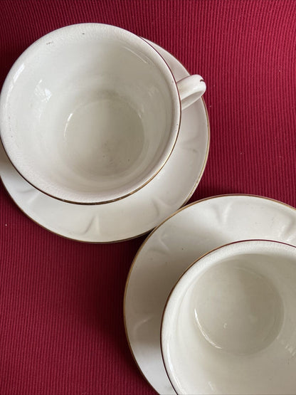 2 Tasses Richard Ginori Avec Assiette - Porcelaine Numérotée