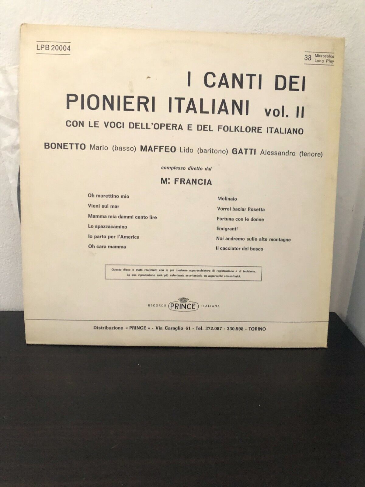 The songs of the Italian pioneers vol II