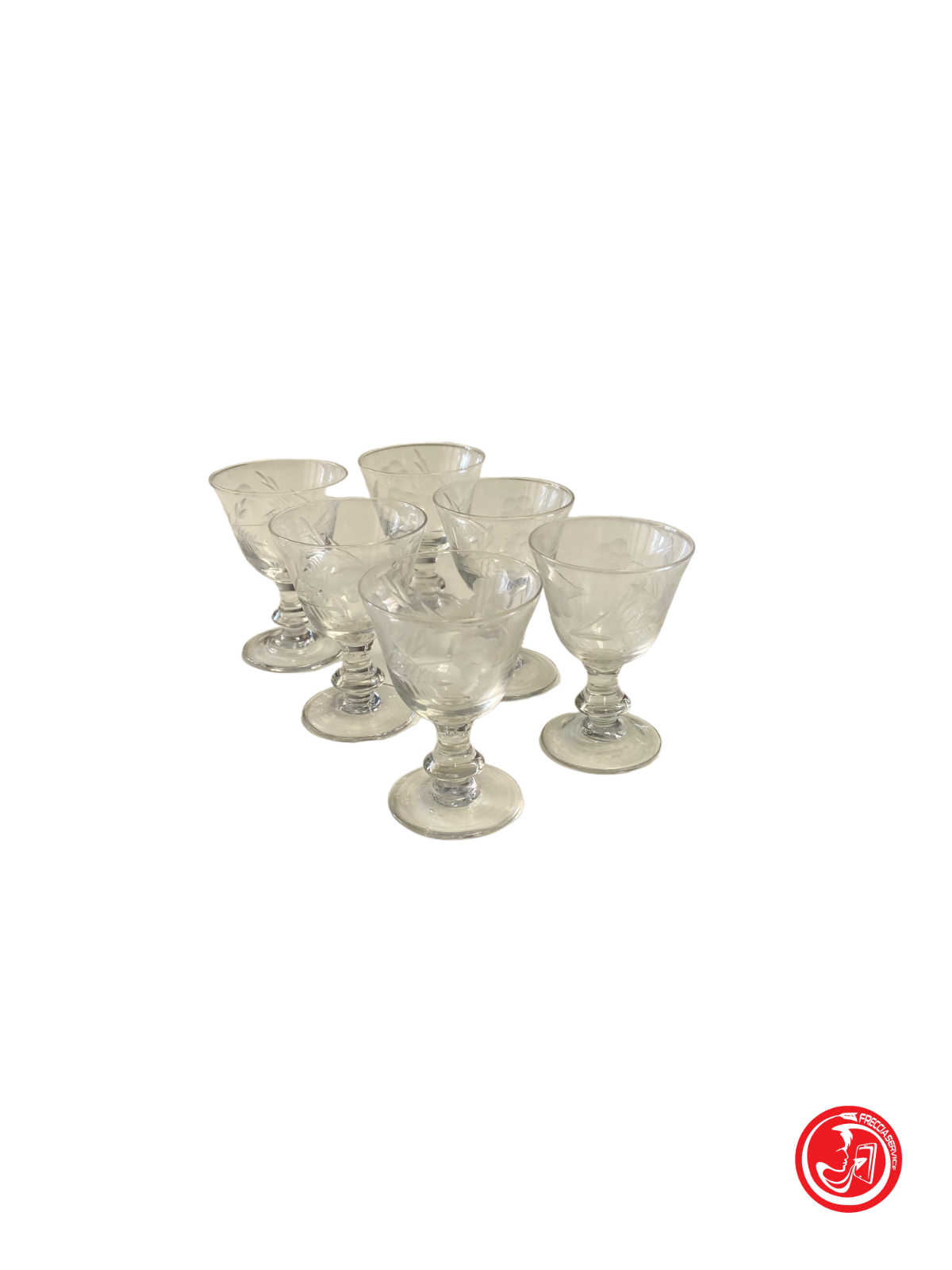 Set of 6 crystal glasses