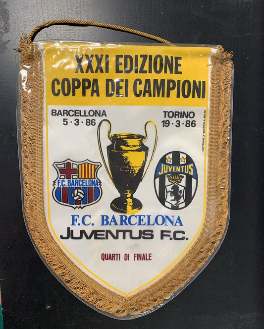 Gagliardetto Juventus - Barcellona 1986 quarti di finale coppa dei campioni
