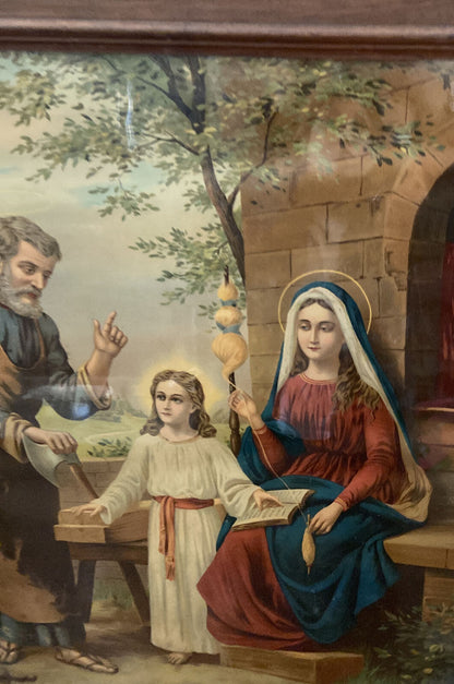 Stampa Antica - La Sacra Famiglia 50x70cm Con Cornice