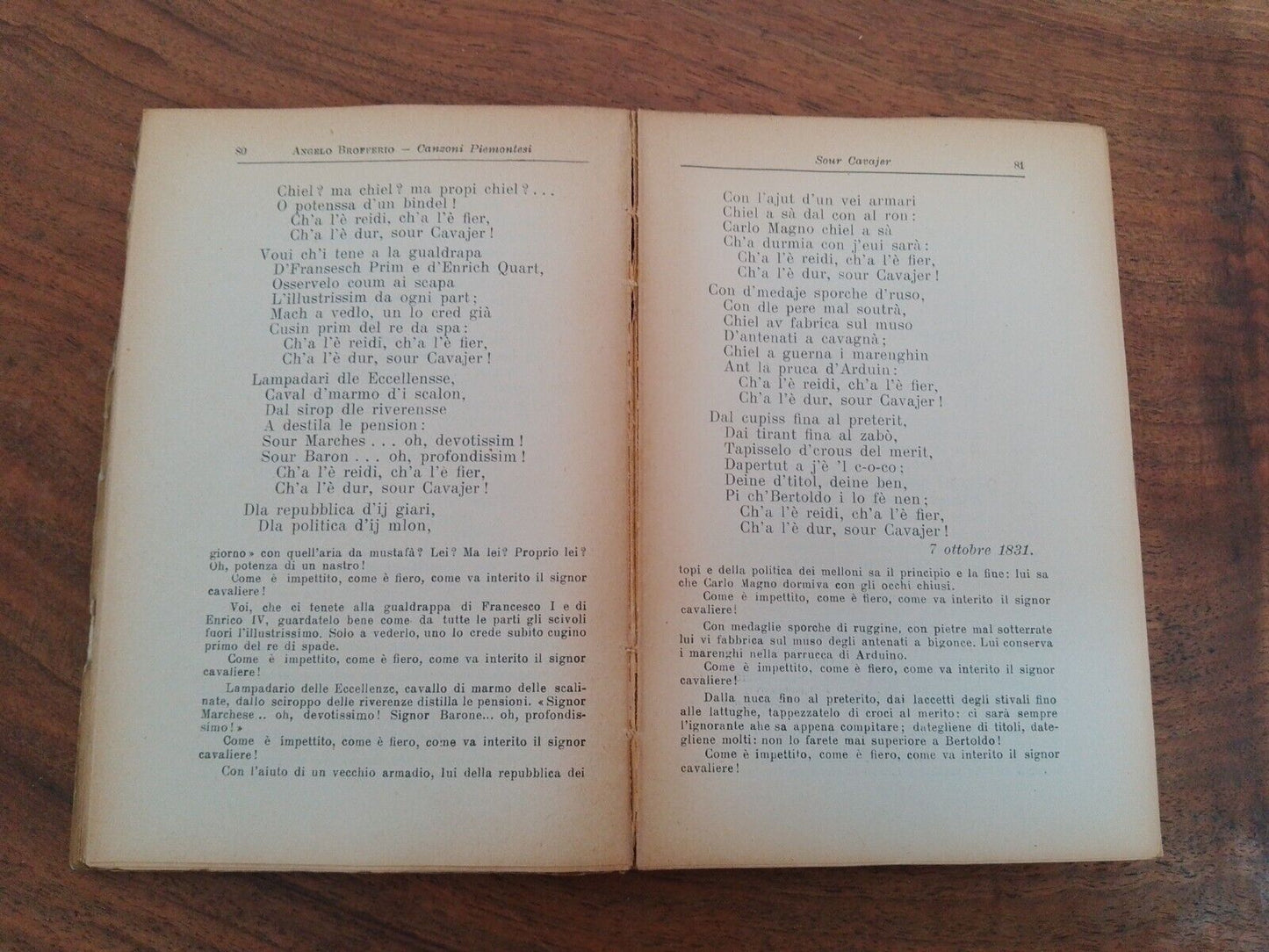 Canzoni Piemontesi - Angelo Brofferio - Signorelli ed. 1935 Raro