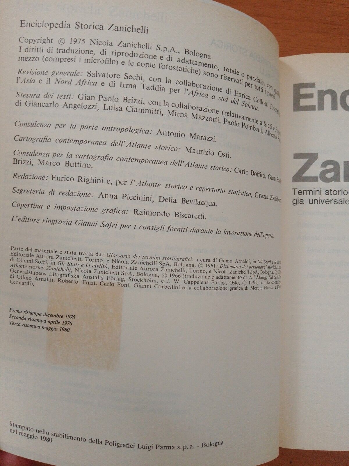 ZANICHELLI HISTORICAL ENCYCLOPEDIA - 1980