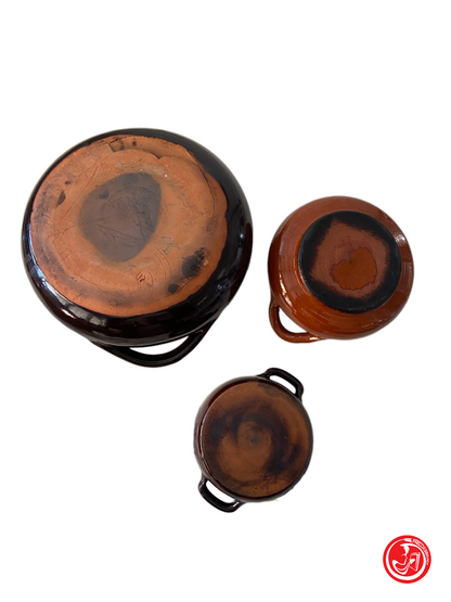 Set of 3 terracotta bowls