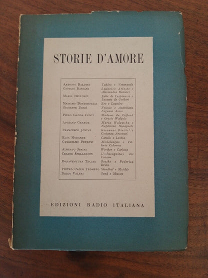 Storie d'amore, Autori Vari, Ed.Radio Italiana, 1950