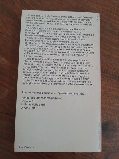 A Conti Fatti, Simone de Beauvoir, Einaudi, 1978