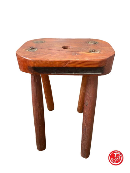 Tabouret en bois fait main - antique