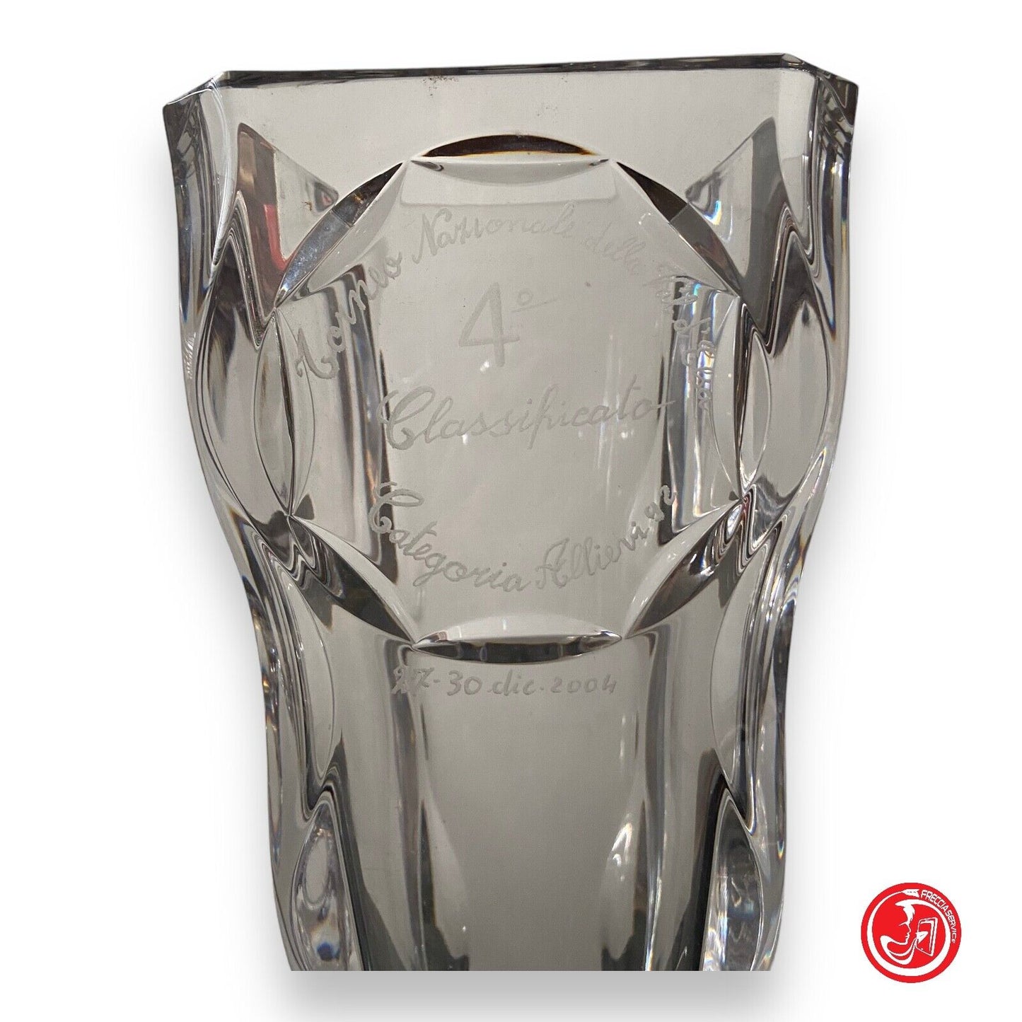 Crystal trophy vase 