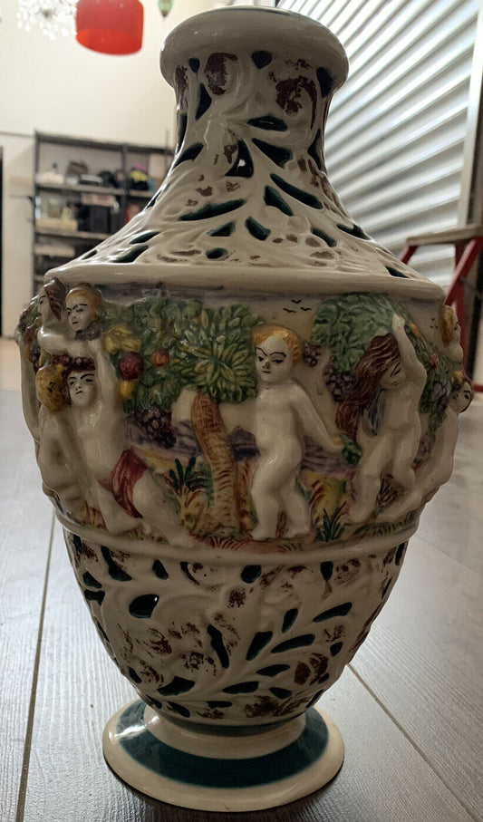 Vaso decorato vintage Made in Italy