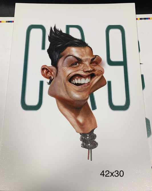 Tirages caricaturaux de Cristiano Ronaldo 42x30