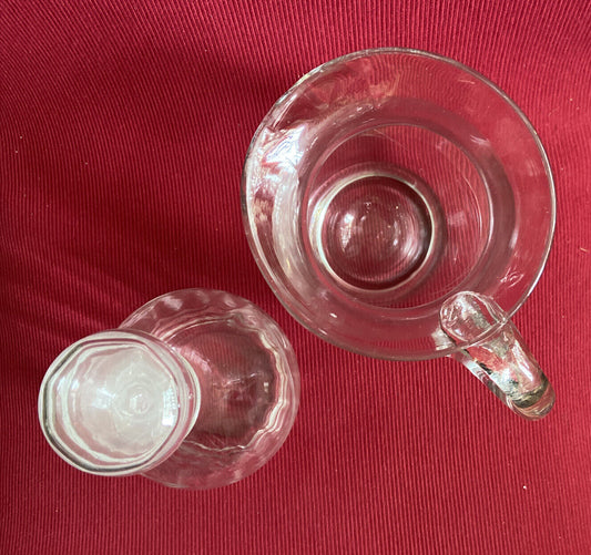 Glass water carafe and wine carafe