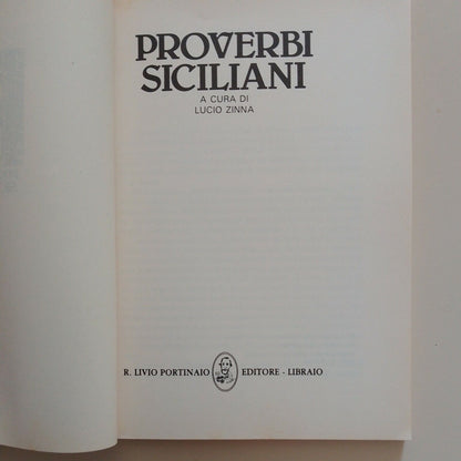 Proverbi Siciliani, A Cura Di L.Zinna, 1998