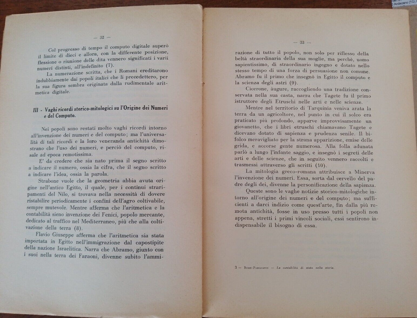 La contabilità di Stato nella storia, E.R. Passavanti, G. Giappichelli ed., 1935
