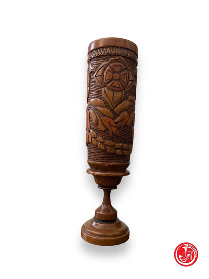 Small wooden vase - ethnic artisanal production 