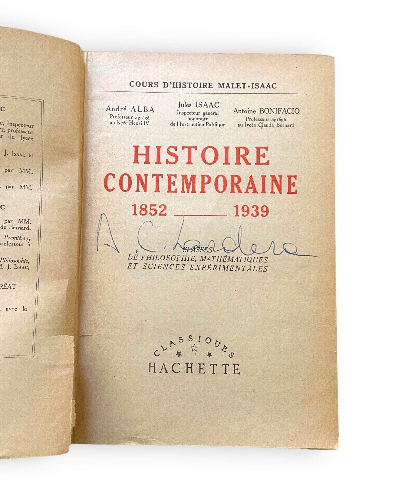 HISTOIRE CONTEMPORAINE 1852-1939 - M. ISAAC - HACHETTE